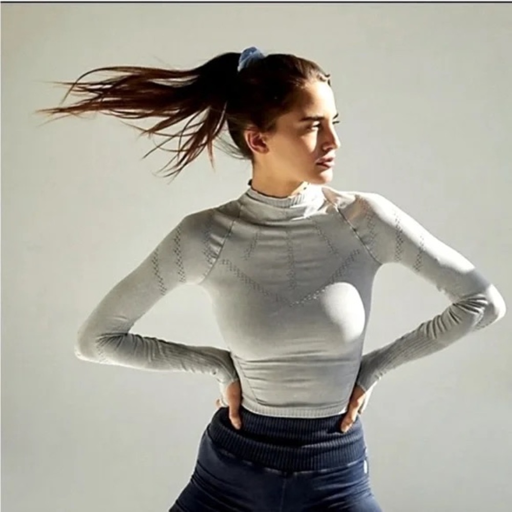NWT Free People Movement Good Karma Hi Neck Layering Long-sleeve Top